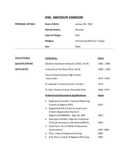 ONI, ABIODUN SAMSON - Covenant University