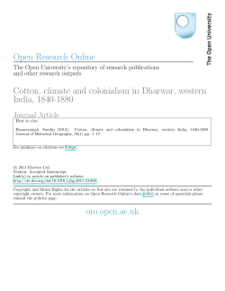 Cotton, climate and colonialism in Dharwar, western India, 1840-1880
