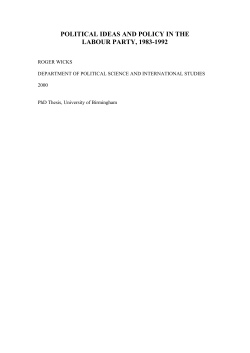 political ideas and policy in the labour party, 1983-1992