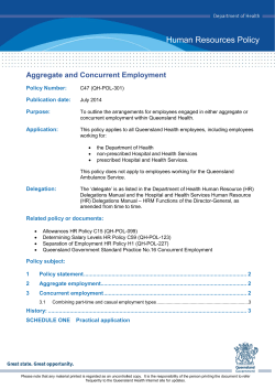 Aggregate and Concurrent Employment HR Policy C47 (QH-POL-301)