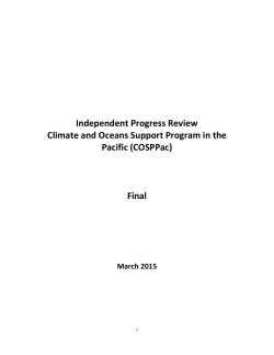 Independent Progress Review Climate and Oceans Support