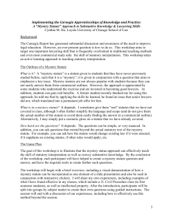 Implementing the Carnegie Apprenticeships of Knowledge and