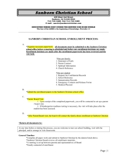 Enrollment Forms - Sanborn Christian School
