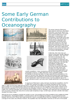 Some Early German Contributions to Oceanography