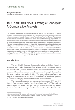 1999 and 2010 NATO Strategic Concepts: A Comparative Analysis
