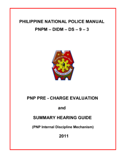 PNP Pre-Charge Evaluation and Summary Hearing Guide