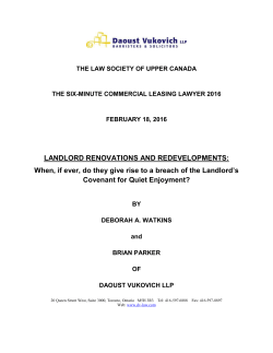 Landlords Covenant for Quiet Enjoyment