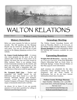 March 2016 - Walton County Heritage Museum
