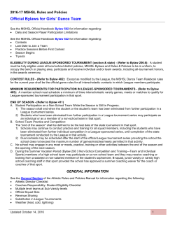 Official Bylaws for Girls` Dance Team