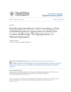 Introducing Astrophysics and Cosmology as Part of Multidisciplinary