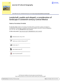 Landschaft, pueblo and altepetl - Instituto de Geograf&iacute;a