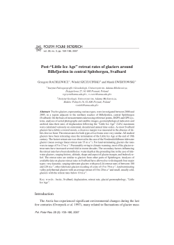 Post-&ldquo;Little Ice Age&rdquo; retreat rates of glaciers around Billefjorden in