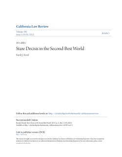 Stare Decisis in the Second-Best World