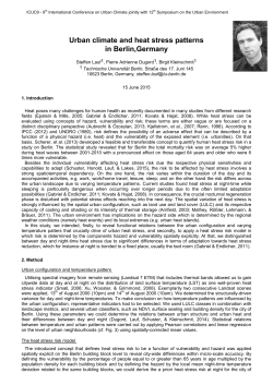 Urban climate and heat stress patterns in Berlin,Germany