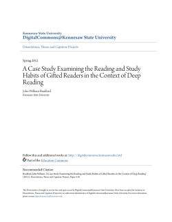 A Case Study Examining the Reading and Study Habits of Gifted