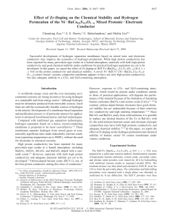 Effect of Zr-Doping on the Chemical Stability and