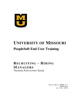 eRecruit Hiring Manager Training Guide