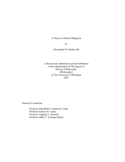 Theory of Moral Obligation - Deep Blue