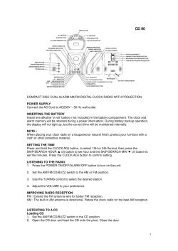 1 COMPACT DISC DUAL ALARM AM/FM DIGITAL CLOCK RADIO