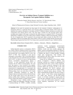 Overview on Sodium Glucose Transport Inhibitors