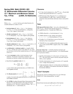 Maximum and Minimum Values