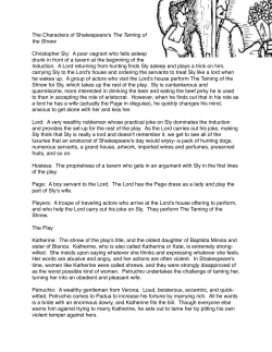 The Characters of Shakespeare`s The Taming of the Shrew