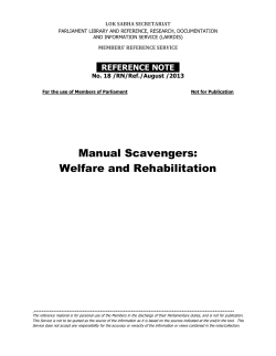 Manual Scavengers welfare and Rehabilitation