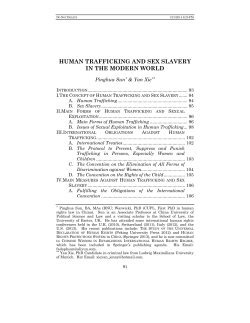 human trafficking and sex slavery in the modern world