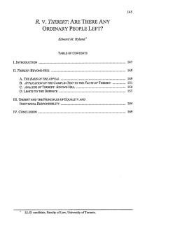 R. v. Thibert: Are There Any Ordinary People Left