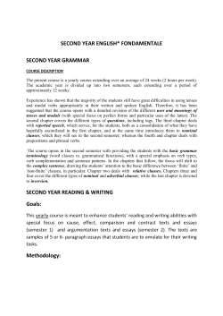 SECOND YEAR ENGLISH* FONDAMENTALE SECOND YEAR