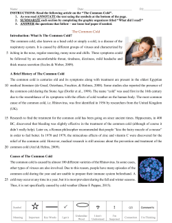 The Common Cold - Birmingham City Schools