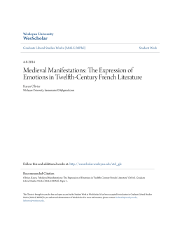 Medieval Manifestations: The Expression of Emotions