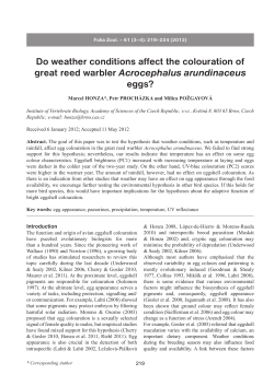 Do weather conditions affect the colouration of great reed warbler