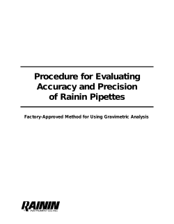 Procedure for Evaluating Accuracy and Precision of