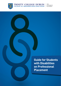 Guide for Students with Disabilities on Professional Placement