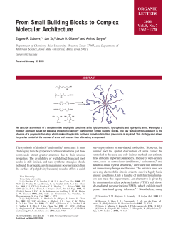 From Small Building Blocks to Complex Molecular
