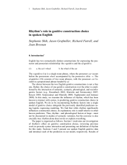 Rhythm`s role in genitive construction choice in spoken English