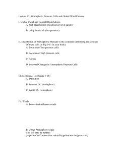 Lecture 10: Atmospheric Pressure Cells and Global Wind Patterns I