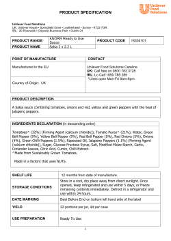 product specification