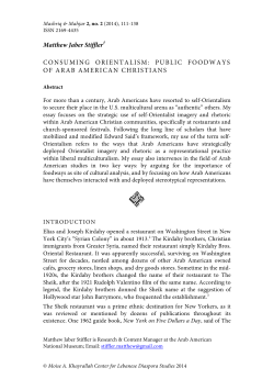Matthew Jaber Stiffler CONSUMING ORIENTALISM: PUBLIC