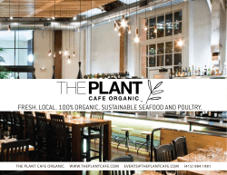 Special Events Menu - The Plant | Cafe Organic