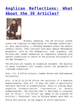 Anglican Reflections: What About the 39 Articles?