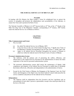 Judicial Service Act, 2007 - National Assembly of Bhutan