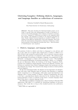Glottolog/Langdoc: Defining dialects, languages, and language