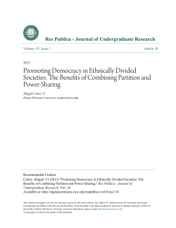 Promoting Democracy in Ethnically Divided Societies