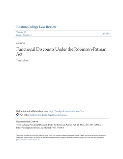 Functional Discounts Under the Robinson-Patman Act