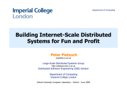 Building Internet Scale Distributed Building Internet
