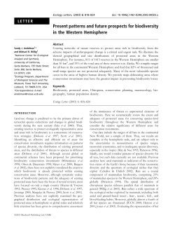 Present patterns and future prospects for biodiversity in the Western
