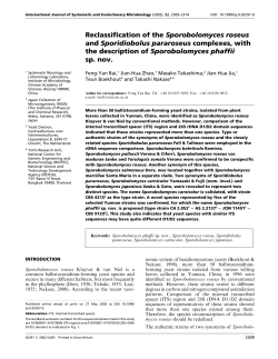 Reclassification of the Sporobolomyces roseus and Sporidiobolus