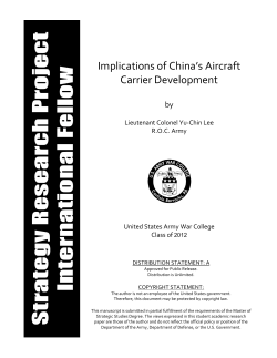 Implications of China`s Aircraft Carrier Development